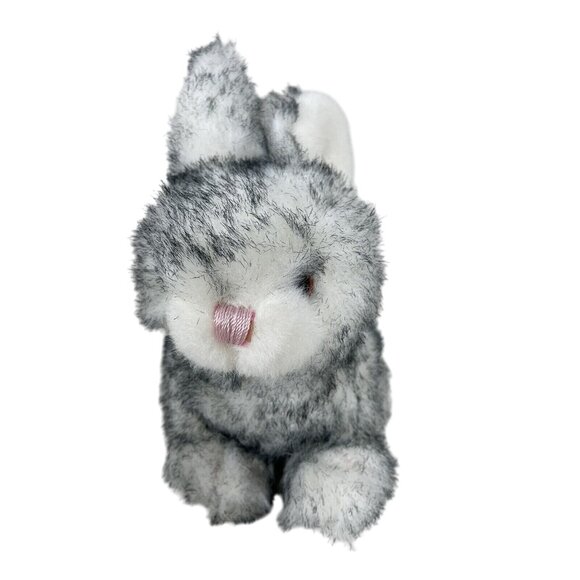 Dan Dee Plush Bunny Rabbit Soft Stuffed Animal White Gray Realistic Small - Picture 4 of 10